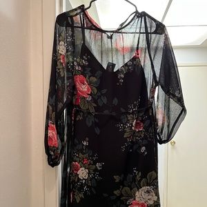 Floral Tie Waist Dress (Brand New)